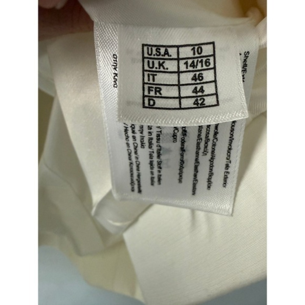 Brooks Brothers Ivory Double Breasted Blazer Size 10 Italian Fabric Stretch - Picture 10 of 10